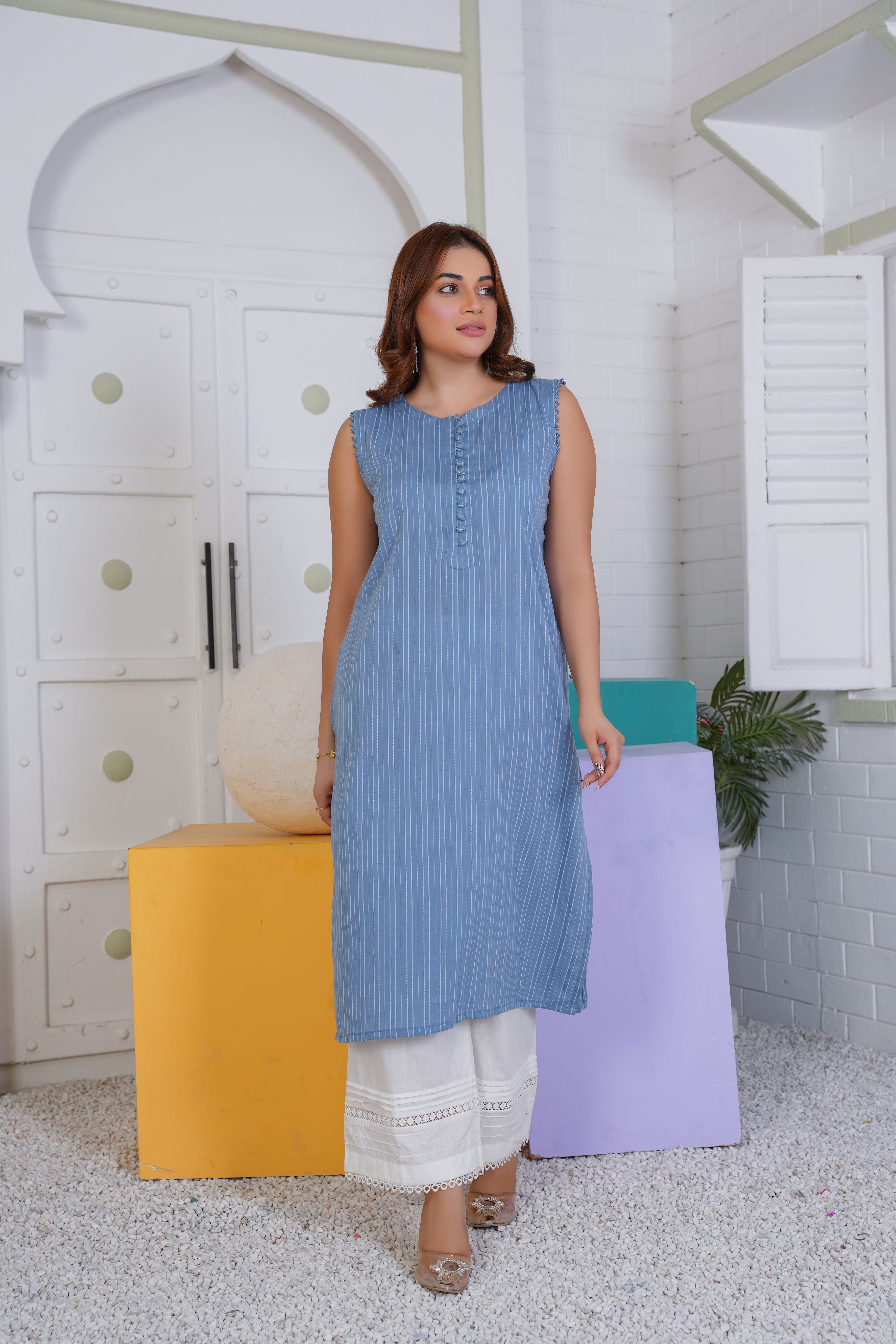 Azure - Blue Sleeveless Shirt
